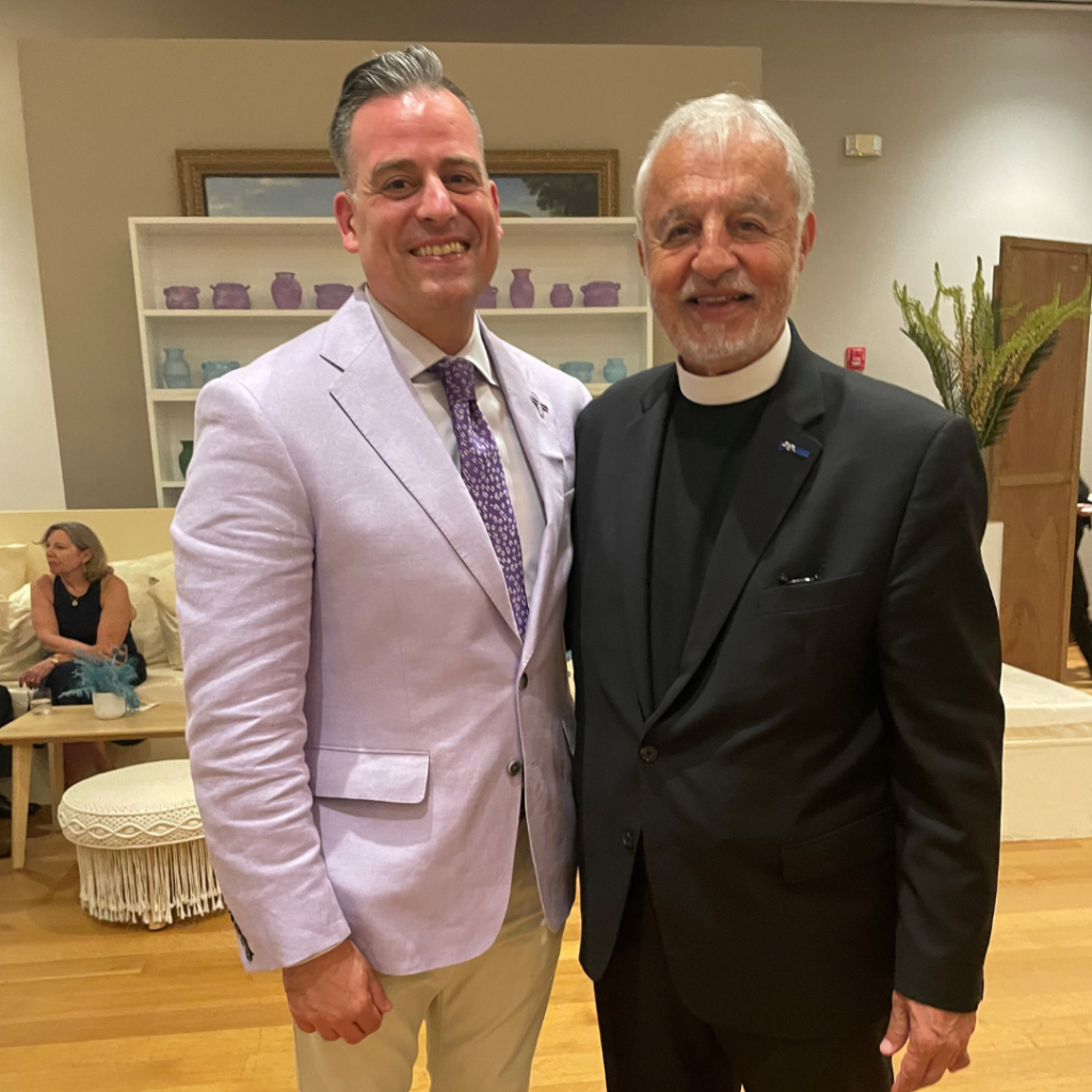 Project Purple CEO Dino Verrelli and Father Alex from The Dormition of The Virgin Mary