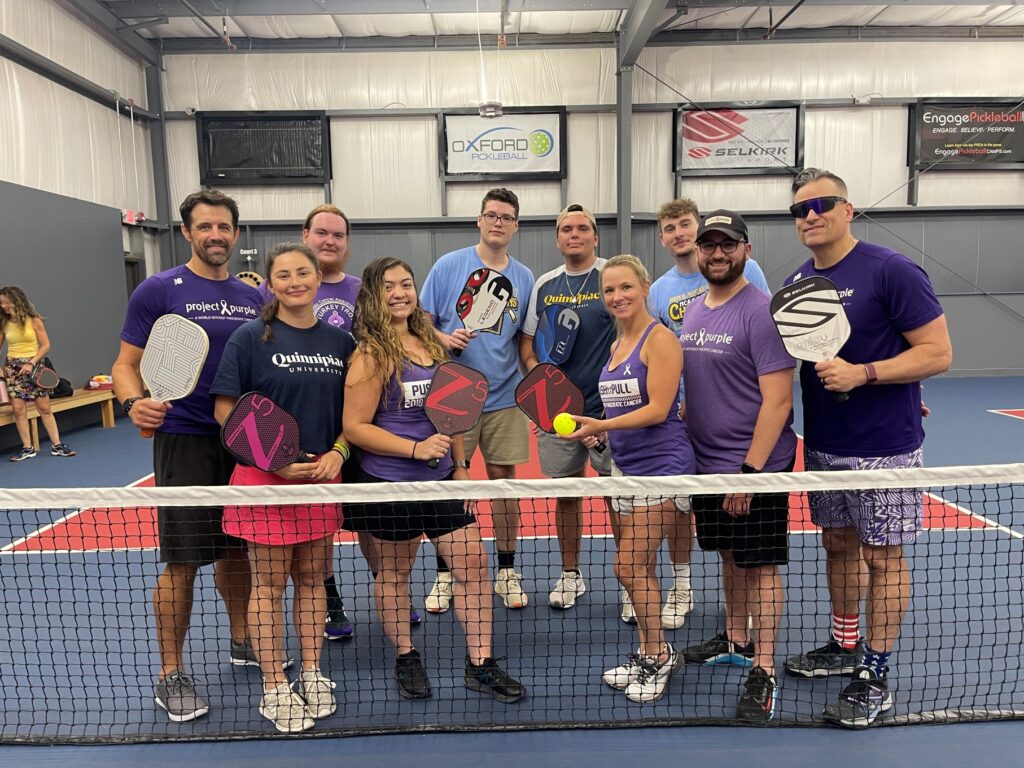 Project Purple 2023 Interns and staff at Pickleball Oxford with Project Purple