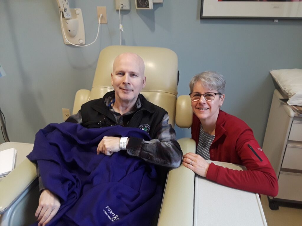 A pancreatic cancer patient and their caregiver