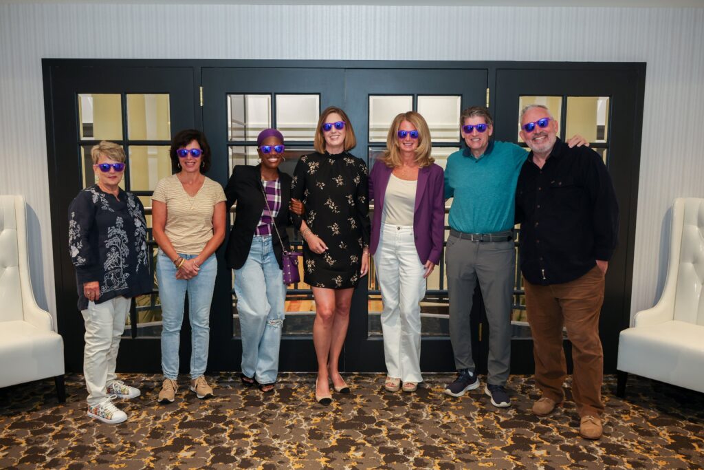 Pancreatic Cancer Survivors in their Project Purple Goodr sunglasses at the Survivors' Summit