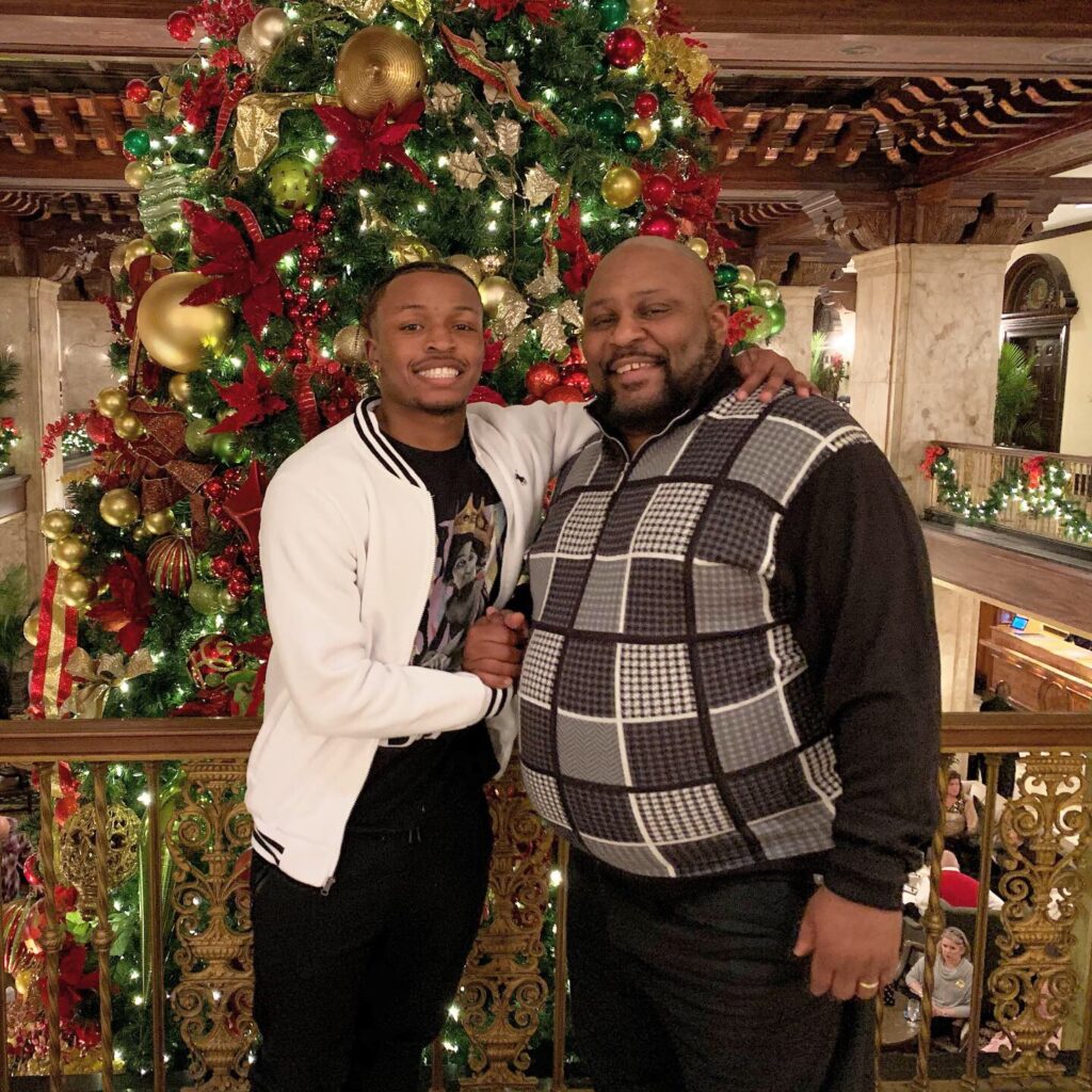 Jabari Aiken and his dad, Jarret who battled pancreatic cancer.